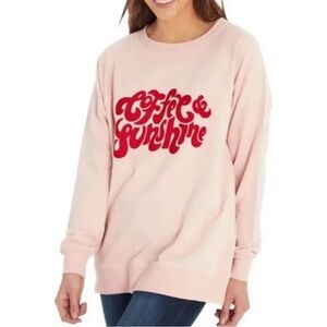 WILDFOX Coffee & Sunshine Pullover Lightweight Sweatshirt Pink M